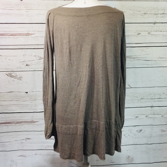LIGHT BROWN TUNIC LENGTH SWEATER DRESS - Picture 3 of 7